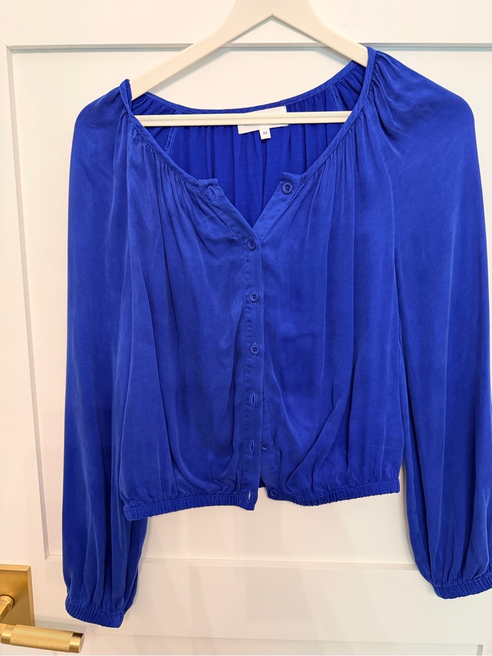 NWTs Bella Dahl Cobalt Blue Button-Down Blouson Shirt matching skirt available